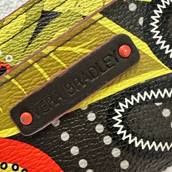 Vera Bradley Key Chain Slim Coin Purse Colorful Flower Shower PVC Vinyl preowned - Picture 2 of 5